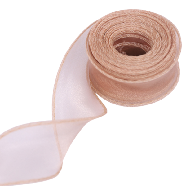 Organza Ribbon Champagne 4 CM 9 Meters Organza Ribbon Champagne 4 CM 9 Meters